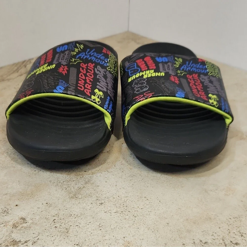Under Armour Graphic Slide Sandals Black/Multicolor Youth US 5Y Slip-On